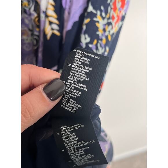 & Other Stories Printed Tie Waisted Plunging Neck Maxi Dress Purple Women's US 2 - Picture 8 of 12